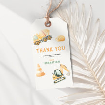 Étiquettes de cadeaux pour fête de Camion à benne
