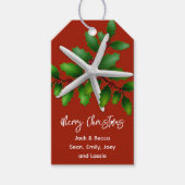 Étiquettes de cadeaux Red de Noël Starfish (Devant)