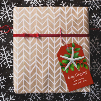 Étiquettes de cadeaux Red de Noël Starfish