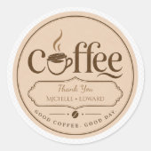 Étiquettes de café simples haricots bruns rustique (Devant)