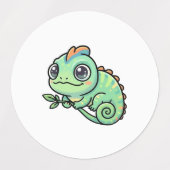 Étiquettes de Caméléon Vert Bébé Mignon (Design 1)