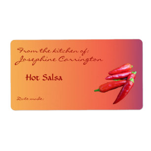 Étiquettes de canne à salsa chaude