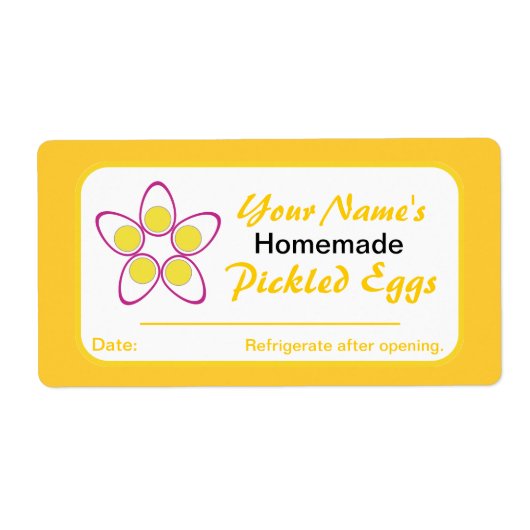 Étiquettes de canne personnalisés pour les bocaux  (Devant)