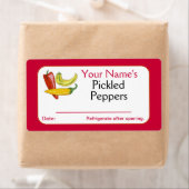 Étiquettes de canne personnalisés rouge poivrons c (En situation)