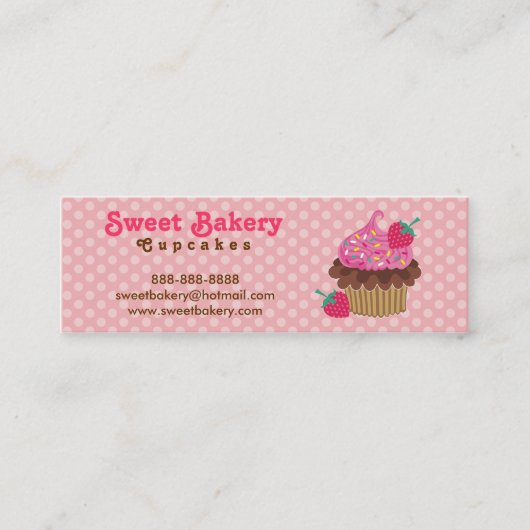 Étiquettes de cartes de visite de petit gâteau de (Devant)