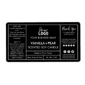 Étiquettes de chandelle de soja noir moderne profe (Devant)