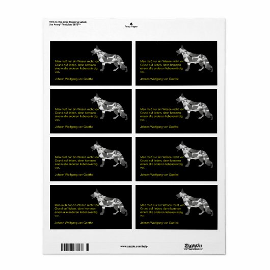 Étiquettes de Chien (Feuille entière)