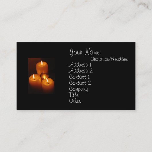 Étiquettes de chien et bougies de cartes de visite (Devant)