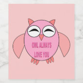 Étiquettes de Chouette de message d'amour mignon (Étiquettes simples)