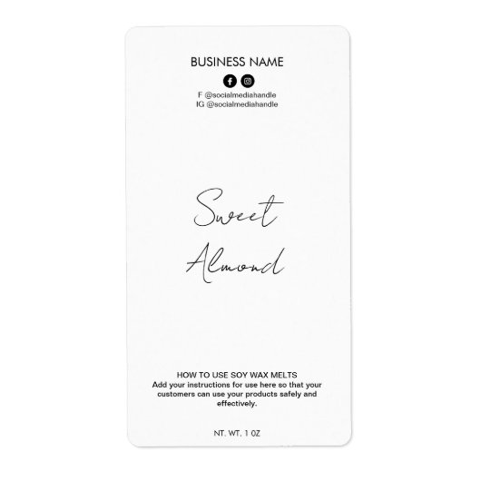 Étiquettes de cire de soja blanc modifiable (Devant)