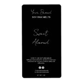 Étiquettes de cire de soja noir modifiable (Devant)