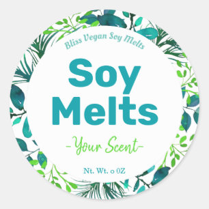 Étiquettes De Cire De Soja Vert Et Bleu