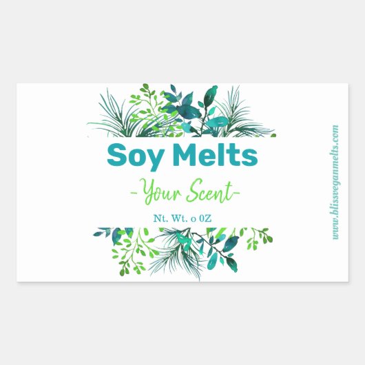 Étiquettes De Cire De Soja Vert Et Bleu (Devant)