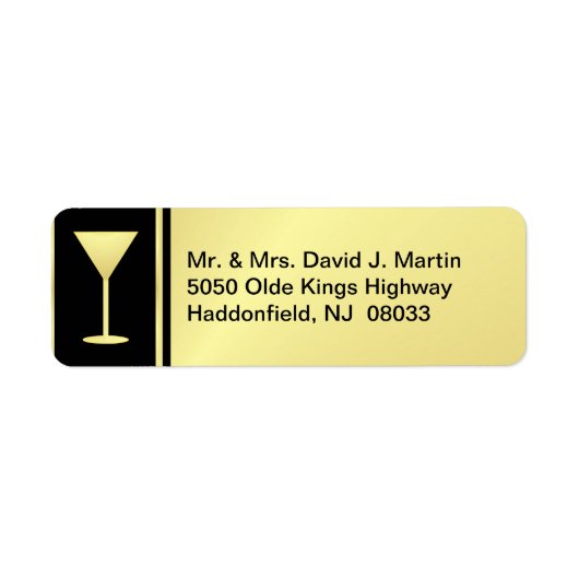 Étiquettes de Cocktail - Gold & Black - Petits (Devant)