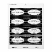 Étiquettes de commerce à dentelle noire (Feuille entière)