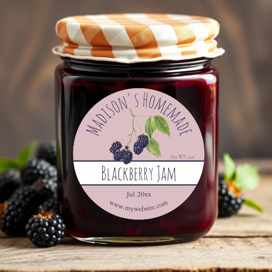 Étiquettes de confiture de Blackberry fait maison