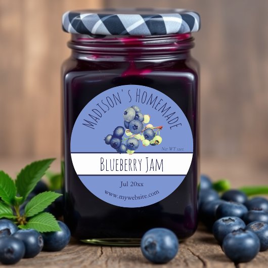 Étiquettes de confiture de bleuet maison