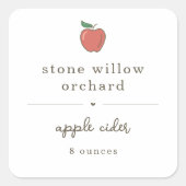 Étiquettes de confiture de confiture de cidre d'Ap (Devant)