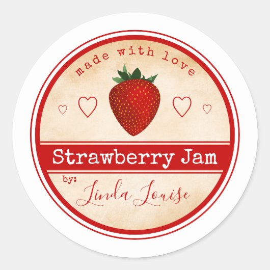 étiquettes de confiture de fraise classique autoco (Devant)