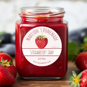 Étiquettes de confiture de fraises maison