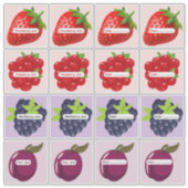 Étiquettes de confiture de fruits mixtes feuille d (Devant)