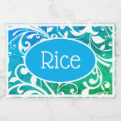 Étiquettes de conteneur alimentaire - Riz (Étiquettes simples)