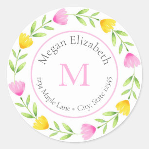 Étiquettes de courge fleurie rose jaune