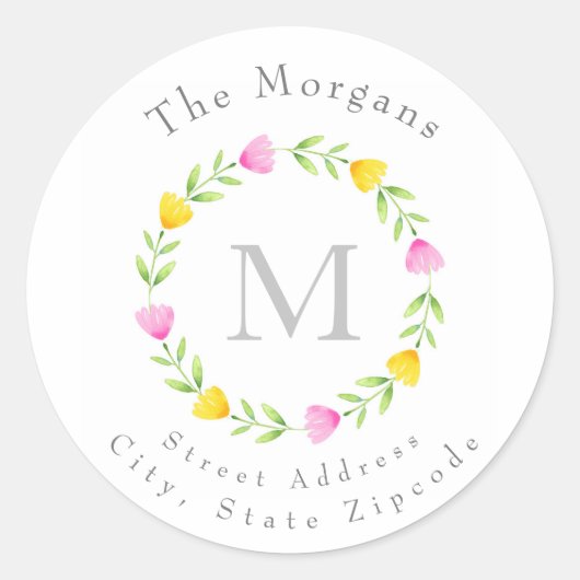 Étiquettes de couronnes à tige rose et jaune (Devant)