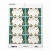 Étiquettes de courrier - Golden Peacock & Calligra (Feuille entière)