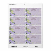 Étiquettes de courrier - Purple Hydrangea Swirl Li (Feuille entière)