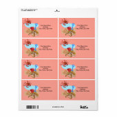 Étiquettes de crabe de plage de pieuvre (Feuille entière)