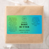 Étiquettes de Crème Corporelle Bleue Verte Profess (En situation)