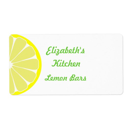 Étiquettes de cuisine au citron (Devant)