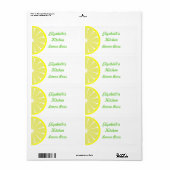Étiquettes de cuisine au citron (Feuille entière)