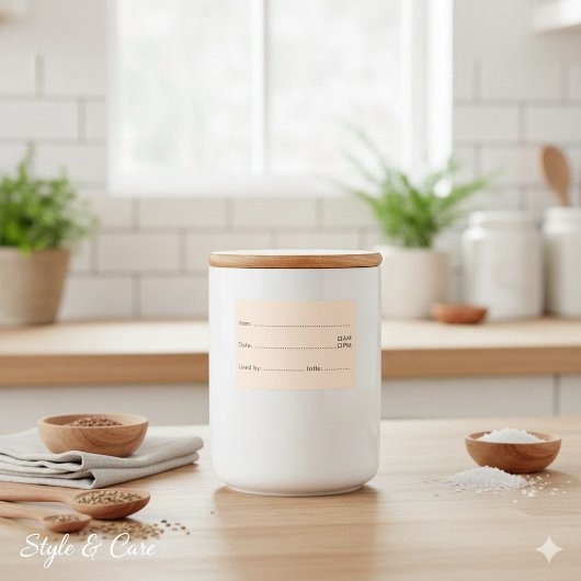 Étiquettes de cuisine douce Beige pour la maison e