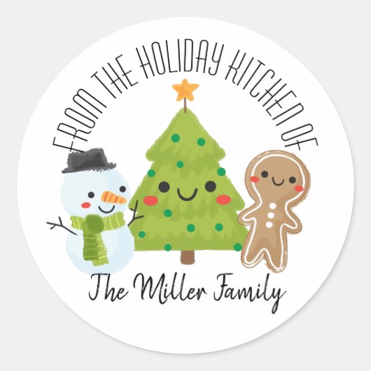 Étiquettes de cuisine maison de Noël (Devant)