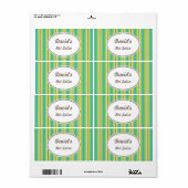 Étiquettes de cuisine rayées rétro (Feuille entière)