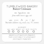 Étiquettes de cuisine simple et élégant (Devant)