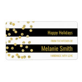 Étiquettes de cuisson à café en or Black Stripes (Devant)