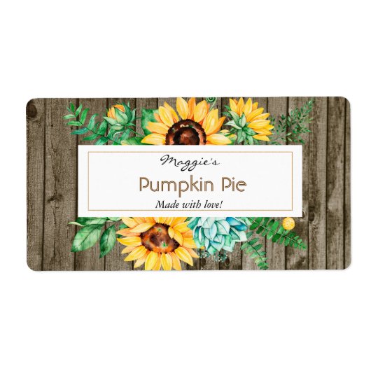 Étiquettes de cuisson au bois de tournesol (Devant)