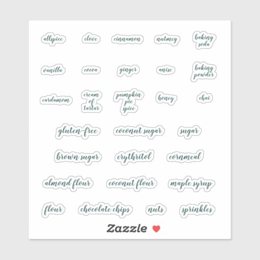 Étiquettes de cuisson Emerald Green (Feuille)