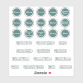 Étiquettes de cuisson pour cuisine sarcelle (Feuille)