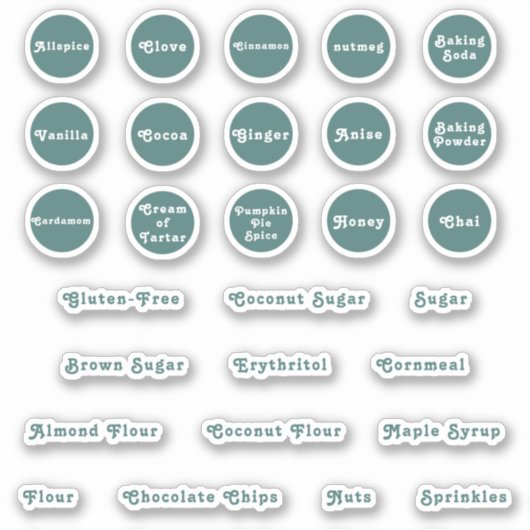 Étiquettes de cuisson pour cuisine sarcelle (Devant)