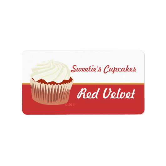 Étiquettes de Cupcake de velours rouge (Devant)