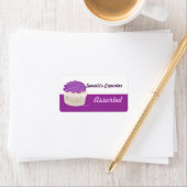 Étiquettes de Cupcake violet (En situation)