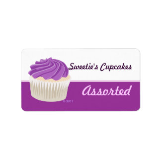 Étiquettes de Cupcake violet