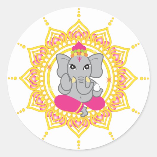 Étiquettes de Cute Ganesha (Devant)