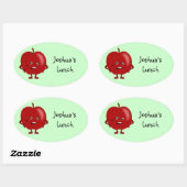 Étiquettes de déjeuner personnalisés : Pomme (Feuille)