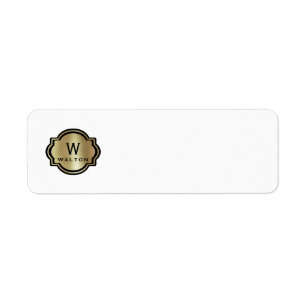 Étiquettes de dossier de fichiers à monogramme dor