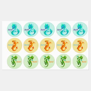 étiquettes de dragon de bébé personnalisées